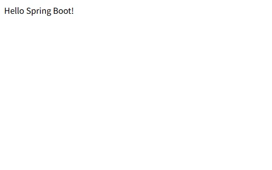 Spring BootのHelloControllerから返されたHello Spring Bootをブラウザで表示した画面